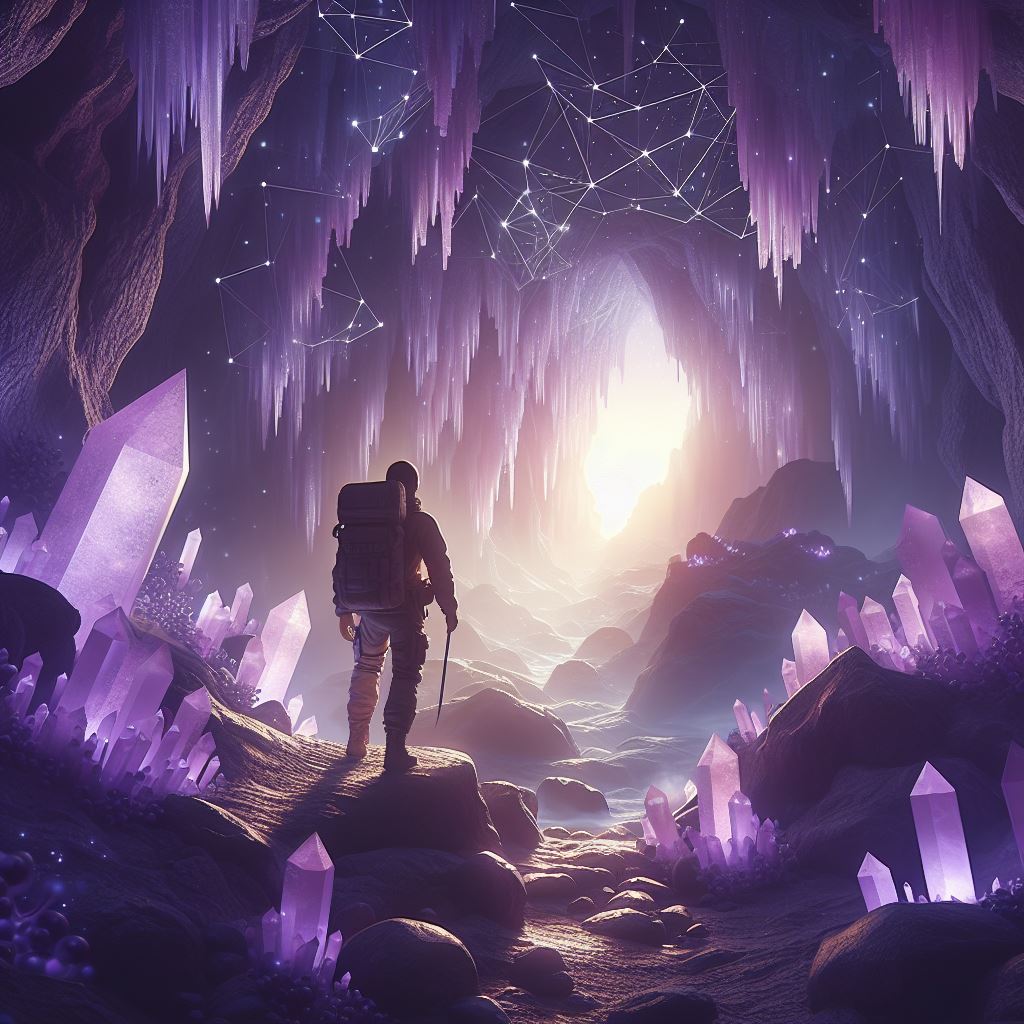 cueva con cristales Sueño en cueva con cristales.